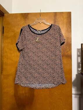 Ana & Kate Women's XL Cheetah Print Ringer Tee NWT Tan/Black